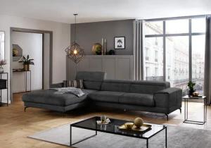 W.SCHILLIG Ecksofa "piedroo, Designsofa mit tollem Sitzkomfort, bequem, L-Form", Kopfteilverstellung, wahlweise mit Sitztiefenverstellung, Breite 343cm
