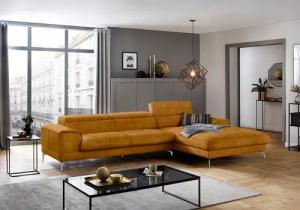 W.SCHILLIG Ecksofa "piedroo, Designsofa mit tollem Sitzkomfort, bequem und elegant, L-Form", Kopfteilverstellung, wahlweise mit Sitztiefenverstellung, Breite 343cm