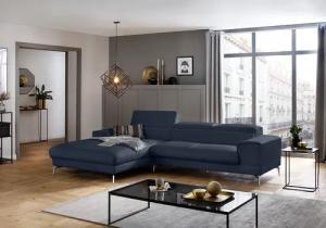 W.SCHILLIG Ecksofa "piedroo, Designsofa mit tollem Sitzkomfort, bequem und elegant, L-Form", Kopfteilverstellung, wahlweise mit Sitztiefenverstellung, Breite 303cm