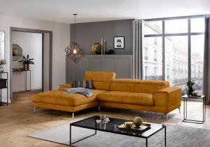 W.SCHILLIG Ecksofa "piedroo, Designsofa mit tollem Sitzkomfort, bequem und elegant, L-Form", Kopfteilverstellung, wahlweise mit Sitztiefenverstellung, Breite 303cm