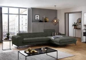 W.SCHILLIG Ecksofa "piedroo, Designsofa mit tollem Sitzkomfort, bequem, L-Form", Kopfteilverstellung, wahlweise mit Sitztiefenverstellung, Breite 343cm