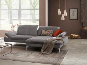 W.SCHILLIG Ecksofa "enjoy&MORE, mit tollem Sitzkomfort, elegant und bequem, L-Form", mit Sitztiefenverstellung, Füße silber matt, Breite 294 cm