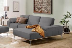 W.SCHILLIG Ecksofa "run, Designsofa mit tollem Sitzkomfort, bequem, L-Form", mit elegantem Holzsockel, Füße in Chrom glänzend, Breite 319 cm