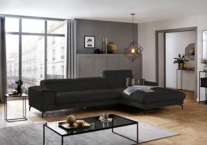 W.SCHILLIG Ecksofa "piedroo, Designsofa mit tollem Sitzkomfort, bequem, L-Form", Kopfteilverstellung, wahlweise mit Sitztiefenverstellung, Breite 343cm