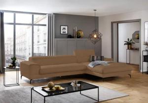W.SCHILLIG Ecksofa "piedroo, Designsofa mit tollem Sitzkomfort, bequem, L-Form", Kopfteilverstellung, wahlweise mit Sitztiefenverstellung, Breite 343cm