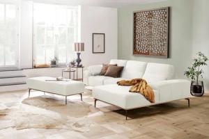 W.SCHILLIG Ecksofa "run, Designsofa mit tollem Sitzkomfort, L-Form", mit Holzsockel, Füße in Bronze pulverbeschichtet, Breite 299 cm