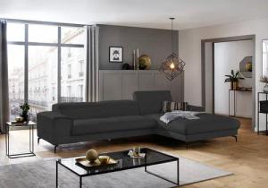 W.SCHILLIG Ecksofa "piedroo, Designsofa mit tollem Sitzkomfort, bequem, L-Form", Kopfteilverstellung, wahlweise mit Sitztiefenverstellung, Breite 343cm