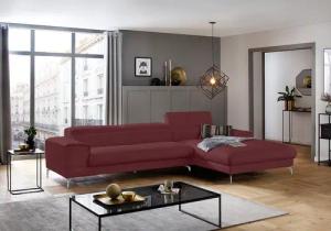 W.SCHILLIG Ecksofa "piedroo, Designsofa mit tollem Sitzkomfort, bequem und elegant, L-Form", Kopfteilverstellung, wahlweise mit Sitztiefenverstellung, Breite 343cm