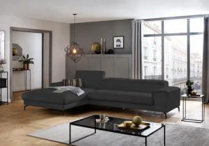 W.SCHILLIG Ecksofa "piedroo, Designsofa mit tollem Sitzkomfort, bequem, L-Form", Kopfteilverstellung, wahlweise mit Sitztiefenverstellung, Breite 343cm