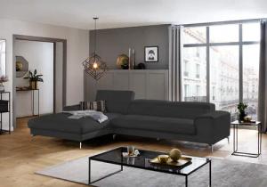 W.SCHILLIG Ecksofa "piedroo, Designsofa mit tollem Sitzkomfort, elegant und bequem, L-Form", Kopfteilverstellung, wahlweise mit Sitztiefenverstellung, Breite 343cm