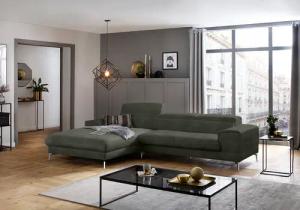W.SCHILLIG Ecksofa "piedroo, Designsofa mit tollem Sitzkomfort, bequem und elegant, L-Form", Kopfteilverstellung, wahlweise mit Sitztiefenverstellung, Breite 303cm