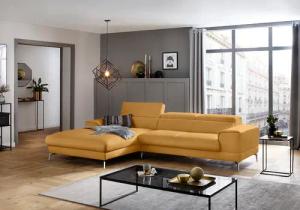 W.SCHILLIG Ecksofa "piedroo, Designsofa mit tollem Sitzkomfort, bequem und elegant, L-Form", Kopfteilverstellung, wahlweise mit Sitztiefenverstellung, Breite 303cm