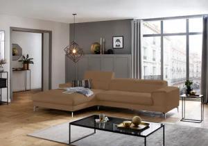 W.SCHILLIG Ecksofa "piedroo, Designsofa mit tollem Sitzkomfort, bequem und elegant, L-Form", Kopfteilverstellung, wahlweise mit Sitztiefenverstellung, Breite 303cm