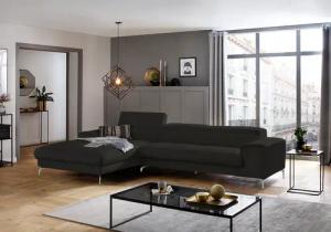 W.SCHILLIG Ecksofa "piedroo, Designsofa mit tollem Sitzkomfort, bequem und elegant, L-Form", Kopfteilverstellung, wahlweise mit Sitztiefenverstellung, Breite 343cm