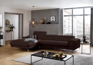 W.SCHILLIG Ecksofa "piedroo, Designsofa mit tollem Sitzkomfort, elegant und bequem, L-Form", Kopfteilverstellung, wahlweise mit Sitztiefenverstellung, Breite 343cm