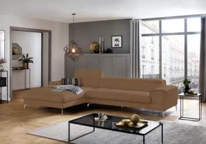 W.SCHILLIG Ecksofa "piedroo, Designsofa mit tollem Sitzkomfort, bequem und elegant, L-Form", Kopfteilverstellung, wahlweise mit Sitztiefenverstellung, Breite 343cm