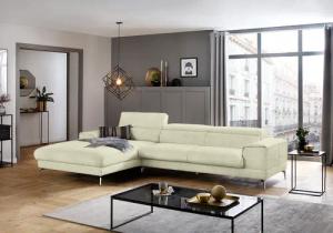 W.SCHILLIG Ecksofa "piedroo, Designsofa mit tollem Sitzkomfort, elegant und bequem, L-Form", Kopfteilverstellung, wahlweise mit Sitztiefenverstellung, Breite 343cm