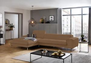 W.SCHILLIG Ecksofa "piedroo, Designsofa mit tollem Sitzkomfort, elegant und bequem, L-Form", Kopfteilverstellung, wahlweise mit Sitztiefenverstellung, Breite 343cm