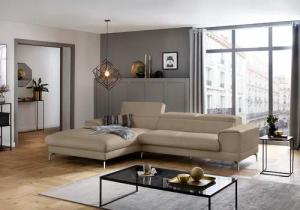 W.SCHILLIG Ecksofa "piedroo, Designsofa mit tollem Sitzkomfort, bequem und elegant, L-Form", Kopfteilverstellung, wahlweise mit Sitztiefenverstellung, Breite 303cm