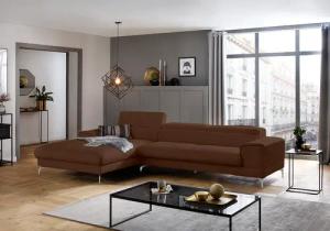 W.SCHILLIG Ecksofa "piedroo, Designsofa mit tollem Sitzkomfort, bequem und elegant, L-Form", Kopfteilverstellung, wahlweise mit Sitztiefenverstellung, Breite 343cm