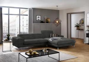 W.SCHILLIG Ecksofa "piedroo, Designsofa mit tollem Sitzkomfort, bequem und elegant, L-Form", Kopfteilverstellung, wahlweise mit Sitztiefenverstellung, Breite 303cm