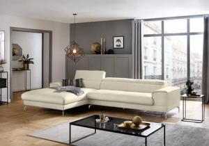 W.SCHILLIG Ecksofa "piedroo, Designsofa mit tollem Sitzkomfort, bequem und elegant, L-Form", Kopfteilverstellung, wahlweise mit Sitztiefenverstellung, Breite 343cm