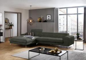W.SCHILLIG Ecksofa "piedroo, Designsofa mit tollem Sitzkomfort, bequem und elegant, L-Form", Kopfteilverstellung, wahlweise mit Sitztiefenverstellung, Breite 343cm