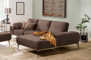 W.SCHILLIG Ecksofa "run, Designsofa mit tollem Sitzkomfort, L-Form", mit Holzsockel, Füße in Bronze pulverbeschichtet, Breite 299 cm