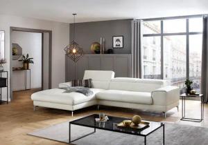 W.SCHILLIG Ecksofa "piedroo, Designsofa mit tollem Sitzkomfort, bequem und elegant, L-Form", Kopfteilverstellung, wahlweise mit Sitztiefenverstellung, Breite 303cm