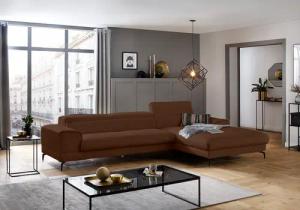 W.SCHILLIG Ecksofa "piedroo, Designsofa mit tollem Sitzkomfort, bequem, L-Form", Kopfteilverstellung, wahlweise mit Sitztiefenverstellung, Breite 343cm