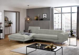 W.SCHILLIG Ecksofa "piedroo, Designsofa mit tollem Sitzkomfort, bequem und elegant, L-Form", Kopfteilverstellung, wahlweise mit Sitztiefenverstellung, Breite 343cm