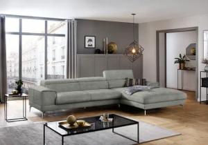 W.SCHILLIG Ecksofa "piedroo, Designsofa mit tollem Sitzkomfort, elegant und bequem, L-Form", Kopfteilverstellung, wahlweise mit Sitztiefenverstellung, Breite 343cm