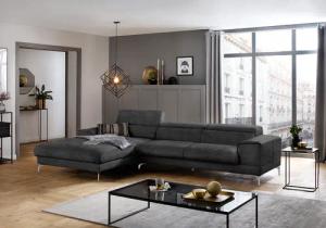 W.SCHILLIG Ecksofa "piedroo, Designsofa mit tollem Sitzkomfort, bequem und elegant, L-Form", Kopfteilverstellung, wahlweise mit Sitztiefenverstellung, Breite 343cm