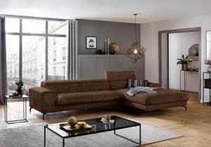 W.SCHILLIG Ecksofa "piedroo, Designsofa mit tollem Sitzkomfort, bequem, L-Form", Kopfteilverstellung, wahlweise mit Sitztiefenverstellung, Breite 343cm