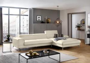 W.SCHILLIG Ecksofa "piedroo, Designsofa mit tollem Sitzkomfort, elegant und bequem, L-Form", Kopfteilverstellung, wahlweise mit Sitztiefenverstellung, Breite 343cm