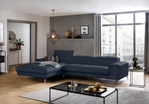 W.SCHILLIG Ecksofa "piedroo, Designsofa mit tollem Sitzkomfort, elegant und bequem, L-Form", Kopfteilverstellung, wahlweise mit Sitztiefenverstellung, Breite 343cm