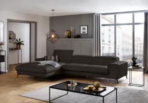 W.SCHILLIG Ecksofa "piedroo, Designsofa mit tollem Sitzkomfort, bequem, L-Form", Kopfteilverstellung, wahlweise mit Sitztiefenverstellung, Breite 343cm