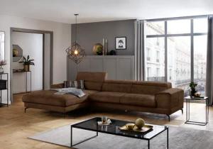 W.SCHILLIG Ecksofa "piedroo, Designsofa mit tollem Sitzkomfort, bequem, L-Form", Kopfteilverstellung, wahlweise mit Sitztiefenverstellung, Breite 343cm