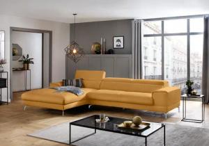 W.SCHILLIG Ecksofa "piedroo, Designsofa mit tollem Sitzkomfort, bequem und elegant, L-Form", Kopfteilverstellung, wahlweise mit Sitztiefenverstellung, Breite 343cm