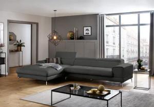 W.SCHILLIG Ecksofa "piedroo, Designsofa mit tollem Sitzkomfort, elegant und bequem, L-Form", Kopfteilverstellung, wahlweise mit Sitztiefenverstellung, Breite 343cm