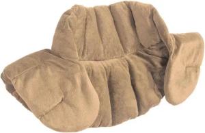 aqua-textil Nackenkissen Gewichts-Schulterkissen Nackenkissen Tonperlen mit Kragen beige