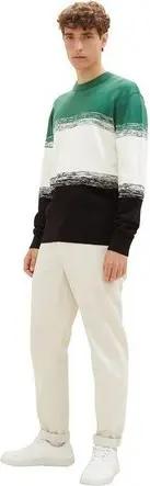 TOM TAILOR Rundhalspullover grün regular fit (1-tlg)