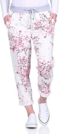Aurela Damenmode Relaxhose Freizeithose super leichte Haushose angenehme Jogginghose mit elastischem Bund und Schnürung