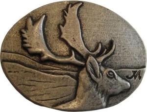 BELTINGER Gürtelschnalle Dammhirsch 4,0 cm - Buckle Gürtelschließe 40mm - für Jagd-Outfit - Gür (1-St)