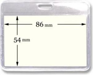 Kranholdt Schlüsselanhänger Ausweishülle 54 mm x 86 mm, aus PVC (25-tlg), für Namenschilder, horizontal tragbar, Langloch