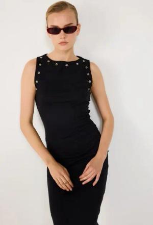 No Matter What Maxikleid Metall Detail Midi Kleid