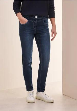 Cecil Damen Jeans im Slim Fit in Blau, Gr: 27