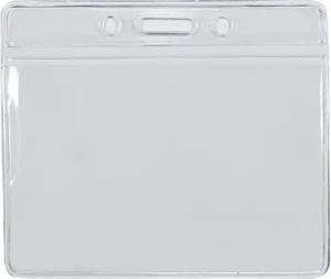 Kranholdt Schlüsselanhänger Ausweishülle 86 mm x 54 mm, aus PVC (25-tlg), für Namenschilder, horizontal tragbar, Langloch, zwei Rundlöchern