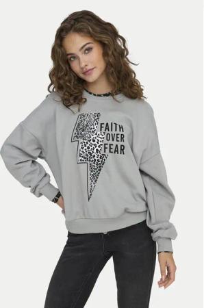 ONLY Sweatshirt Runa 15313683 Grau Regular Fit