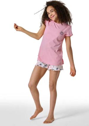 Schlafanzug kurz Organic Cotton Palmen powder pink - Nightwear 176